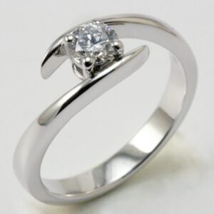 Solitaire ring with brilliant cut diamond ct. 0.38 GIA certified