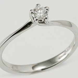 Solitaire ring with brilliant cut diamond ct. 0.23:XNUMX