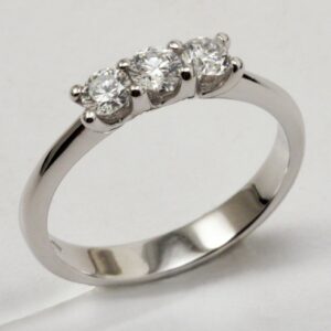 TRILOGY RING WITH BRILLIANT CUT DIAMONDS CT. 0.48:XNUMX