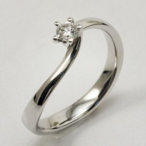 SOLITAIRE RING WITH BRILLIANT CUT DIAMOND CT. 0.16:XNUMX