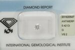 BRILLIANT CUT DIAMOND CERTIFIED IGI OF CT. 0.42:XNUMX
