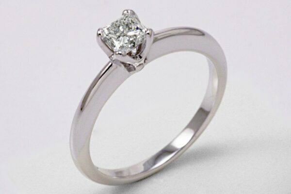 PRINCESS CT CUT DIAMOND SOLITAIRE RING. 0.52 CERTIFICATE ALREADY