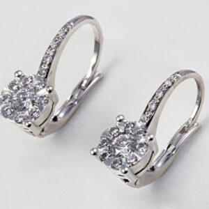 WHITE GOLD EARRINGS WITH BRILLIANT CUT DIAMONDS CT. 0.52:XNUMX