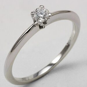 Solitaire ring with brilliant cut diamond ct. 0.18:XNUMX