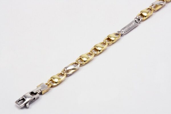 BRACCIALE UOMO ORO BIANCO E GIALLO