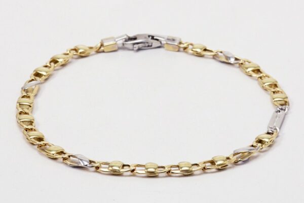 BRACCIALE UOMO ORO BIANCO E GIALLO