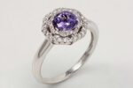 ANELLO CON TANZANITE CT. 0.98 E DIAMANTI CT. 0.25