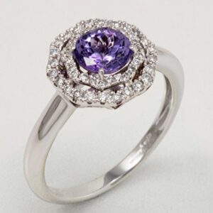 ANELLO CON TANZANITE CT. 0.98 E DIAMANTI CT. 0.25