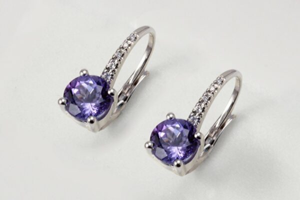 ORECCHINI CON TANZANITE CT. 1.87 E DIAMANTI CT. 0.08