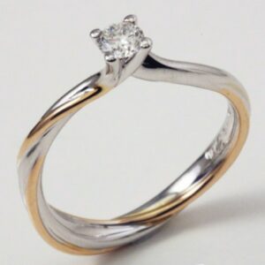 POLELLO SOLITAIRE RING WITH BRILLIANT CUT DIAMOND CT. 0.22:XNUMX