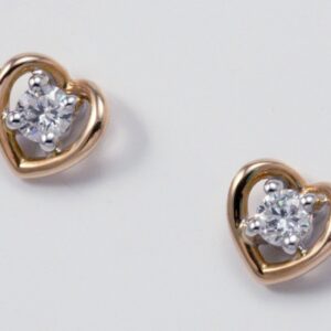 ORECCHINI POLELLO IN ORO ROSA CON DIAMANTI TAGLIO BRILLANTE CT. 0.24