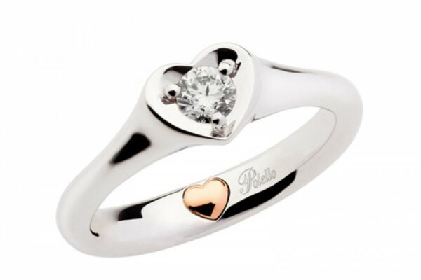 POLELLO HEART SOLITAIRE RING WITH DIAMOND CT. 0 18 - G2886BR1