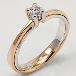 POLELLO SOLITAIRE RING WITH BRILLIANT CUT DIAMOND CT. 0.20:XNUMX