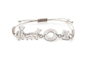 BRACCIALE COMPONIBILE MY JEWELS IN TESSUTO CON QUATTRO ELEMENTI IN ARGENTO