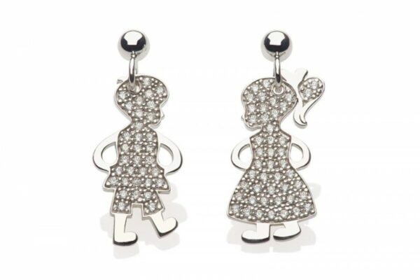 MY JEWELS MODULAR EARRINGS IN SILVER AND ZIRCONIA