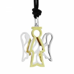 Pendente angelo oro bianco e giallo.