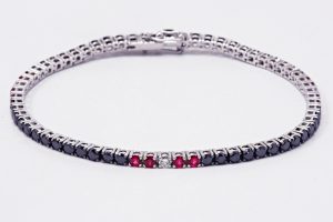 BRACCIALE TENNIS DIAMANTI NERI