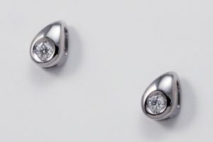 brilliant cut white gold earrings