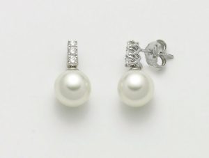 orecchini perla oro bianco