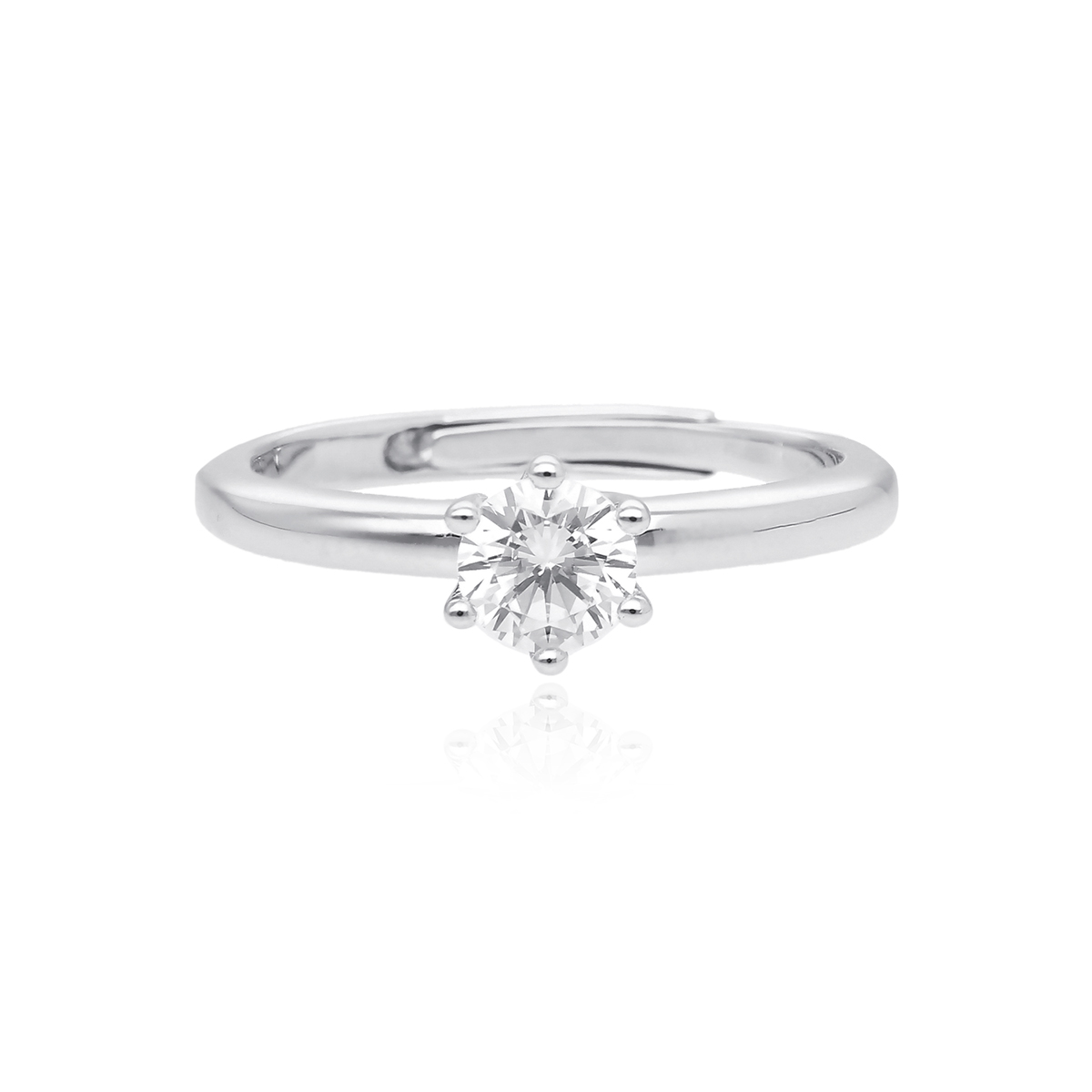 Anello solitario argento e zircone store