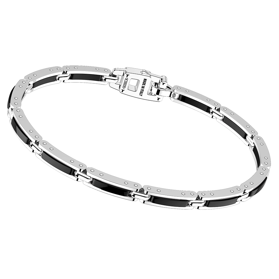 BRACELET ZANCAN SILVER AND CERAMIC MAN Biffi Jewels
