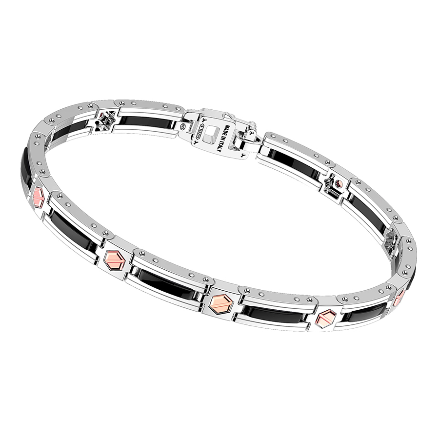 BRACELET ZANCAN SILVER AND CERAMIC MAN Biffi Jewels
