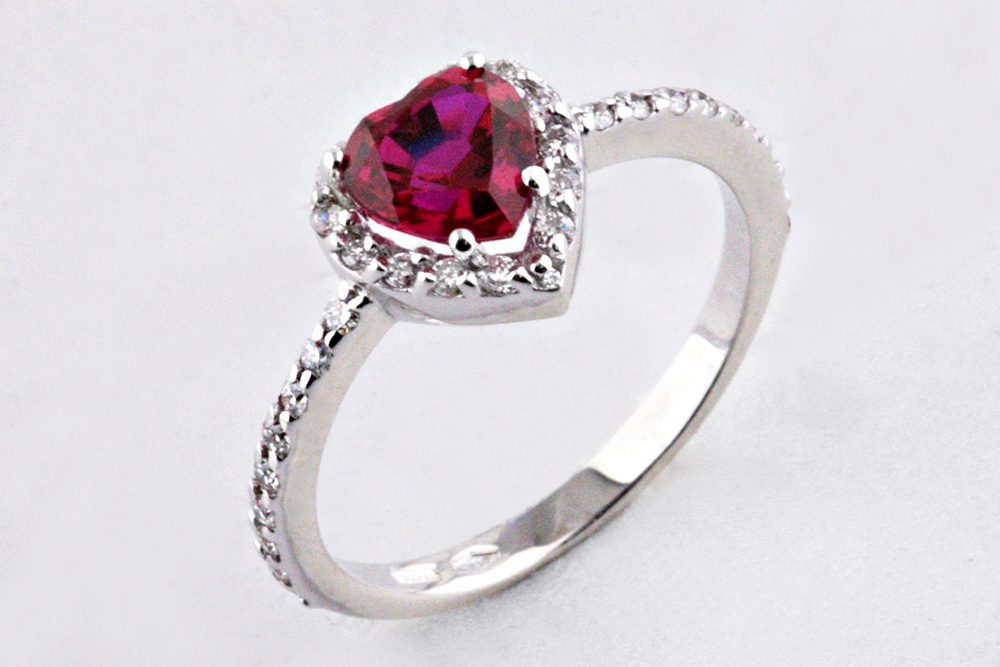 ANELLO CON QUARZO ROSSO E DIAMANTI NATURALI CT. 0.32 Biffi Gioielli
