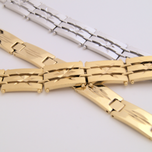 MEN'S BRACELETS IN GOLD STEEL AND DIAMONDS