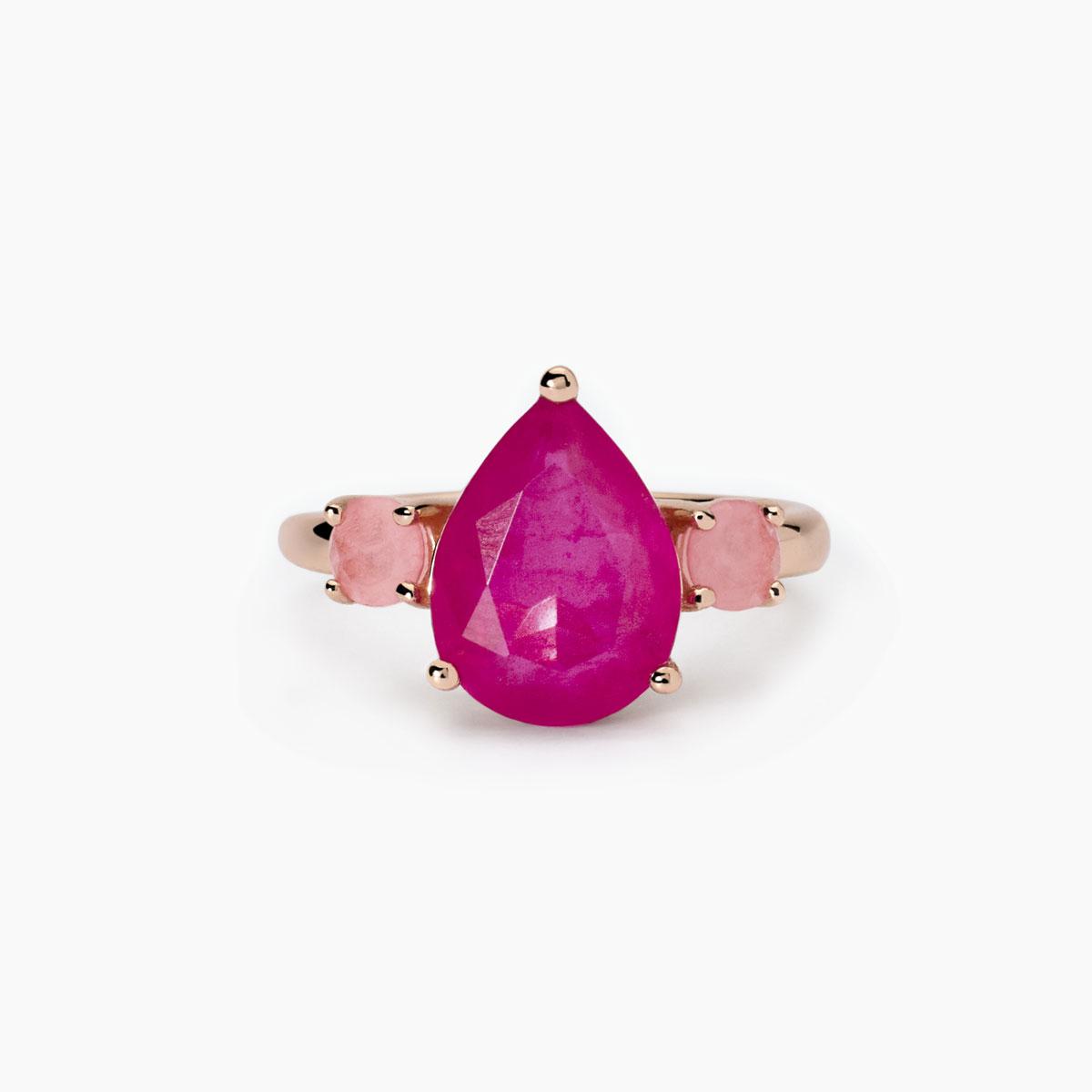 SANTORINI MABINA RING IN ROSE SILVER AND ROCK CRYSTAL Biffi Gioielli